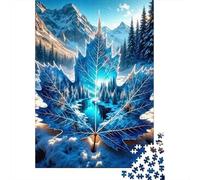 Winter Leaf Landscape1000 Pieces Recycled Cardboard Ice Castle Jigsaw Puzzle Collection Adults Kids 12-18 Years Logic Skill Brain Training Party Activity Gift 70x50cm/1000pcs