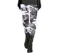 Winter Leggings for Women Stretchy High Waisted Camouflage Compression Leggings Plus Size Tummy Control Buttery Soft Thermal Warm Tights Wear with Tunic Tops,Zc-Grey,M