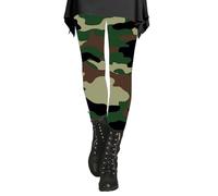 Winter Leggings for Women Stretchy High Waisted Camouflage Compression Leggings Plus Size Tummy Control Buttery Soft Thermal Warm Tights Wear with Tunic Tops,Zc-Green1,M