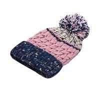 Winter Leisure Warm Keeping Thickened Knitted Fisherman's Hat Warm Keeping Waist Hat Color Contrast Knitted Wool Hat Mad Hats Men (Pink, One Size)