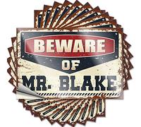 Winter Lettering Sticker - Book Student Bumper Beware of Mr. Blake(6X9CM)