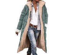 Winter Long Coats For Women Uk: Fleece Puffer Lined Waterproof Coat Windproof Jacket Ladies Parka Jacket oversize Hooded Quilted Outwear Coat Zipper Padded Thermal Warm Overcoat With Pockets