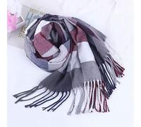 Winter Long Soft Warm Tartan Check Scarves Wraps for Women Wool Spinning Tassel Shawl Long Stole