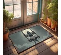 Winter Mat Death On A Swing Under A Full Moon Doormat Restroom Decor Fall Door Decorations(65X90CM)