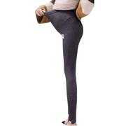 Winter Maternity Leggings Women's Plush Thickened Underlay Pants Over The Belly High Waist Pregnancy Trousers Soft Stretchy Belly Support Pants Maternity Shapewear Dark Gray