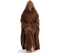 Winter Meditation Robe Buddhist Hoodies Monk Outfit Polar Fleece ed Buddhist Capes Unisex(Size:Xl,Color:brown)