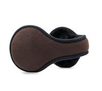 Winter Men Earmuffs, Big Size Foldable Polar Fleece Ear Warmers Women Adjustable Ear Muffs for Outdoor Activities (Brown)