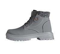 Winter Mens Boots Warm Fur Lined Lether Ankle Boots Waterproof Non-Slip Chukka Desert Combat Shoes Lace Up Comfortable Snow Hiking Shoes Insulated Thermal for Outdoor Adventures Grey