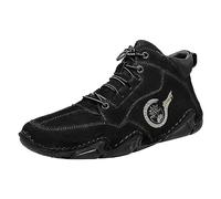 Winter Men's Padded Korean High Top Short Boots Sports Shoes, black, 10.5 UK