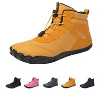 Winter Men's Women's Barefoot Shoes, Hiking Barefoot Winter Boots, Zero Drop Sole Trail Running Shoes Wide Toe Shoes (6801 Yellow, Adult, Men, 10.5, Numeric, UK Footwear Size System, Medium)