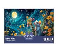 Winter Mice Impossible Hard Difficult 1000 Pieces Adult Jigsaws - Mouse (moon Flower Field) Educational Game Decompression for Gifts38x26cm/1000pcs