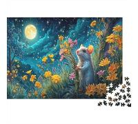 Winter Mice Puzzle Starry Night over Forest 1000Pc Adult Jigsaws for Wall Decoration And Gifts Birthday Gifts 70x50cm/1000pcs