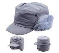 Winter Military Cadet Cap Trapper Aviator Pilot hat Earflaps Hunting Elmer Hunter Rancher Fur Dark Gray