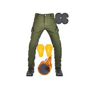 Winter Motorcycle Riding Pants Comes With Removable CE Armor Waterproof, Padded Motorbike trousers (Color : Green, Size : L)