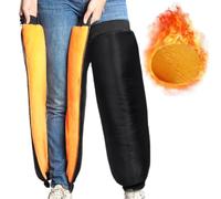 Winter Motorcycle Thermal Knee Guards with Zipper and Reflective Strips Windproof Waterproof Thicken Fleece Lined Leg Warmer Knee Shin Pads for Motorcycling, Skiing, Snowmobiling & Outdoor Work