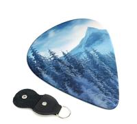 Winter Mountain 6 Pack Guitar Picks With Holder, Personalized Guitar Plectrums Non-Slip Portable Ukulele Bass Picks 0.96mm For Acoustic Guitar Lovers Gifts