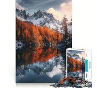 Winter Mountain Landscape 1000 Pieces Puzzles for Teenagers Mind Boost Fun High Accuracy Cutting Craft Calming Mental Break Activity (38x52cm)