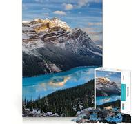 Winter Mountain Landscape Jigsaw 1000 Pieces Memory Skill Fun Smooth Edge Perfect Interlock Fun-filled Way to Fill Empty Hours (50x75cm)