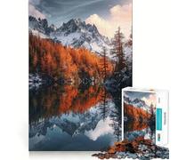 Winter Mountain Landscape Jigsaw Puzzles 1000 Cognitive Skill Toy Smooth Burr Free Surface Relaxing Indoor Group Activity (50x75cm)