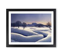 Winter Mountain Landscape Vol.3 Framed Print | A3 Black Framed Wall Art | Ready to Hang | Modern Landscape Picture | Living Room Bedroom Lounge Office