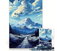 Winter Mountain Landscape with Stone Path Jigsaw for Teenagers1000 Pieces Mental Sharpness Calm Leisure Precise Fit (50x75cm)