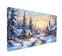 Winter Mouse Pad Landscape Large Mouse Mat 70 x 30cm Desk Mat Large Non-Slip Rubber Base-Smooth Cloth Surface, Durable Stitched Edges Desk Pad for Gaming, Computer, Office Accessories (Winter) 53509i