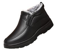 Winter New Cotton Shoes Men's Large Size Plus Velvet Warm Boots Middle and Elderly Thickened Non Cotton Shoe Men's Shoes Mens Desert Boots Black