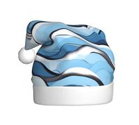 Winter New Year Hat with an All-Over Waves Lapping at The Rocks Print, Stylish and Comfortable, Suitable for Holiday Parties Black