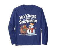 Winter NO Kings ONLY Snowmen Justice Speak Crew Rights Long Sleeve T-Shirt