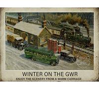 Winter On A GWR Train- Metal Sign - 3 Sizes To Choose - Home Decor - (16” X 12” 400 X 300 mm)
