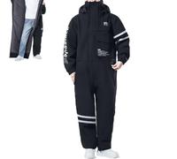 Winter Outdoor Riding Insulated Full-Body Suit, Waterproof & Windproof Snow Suit, Overoles para El Frío para Hombre, Unisex (Double Placket,X-Small)