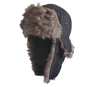 Winter Outdoor Trapper Hat, Men Women Russian Ushanka Trooper Aviator Ski Hat Trapper Hat Trooper Cap Winter Cycling Hats for Men 1-Black One Size