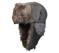 Winter Outdoor Trapper Hat, Men Women Russian Ushanka Trooper Aviator Ski Hat Trapper Hat Trooper Cap Winter Cycling Hats for Men 1-Dark Gray One Size
