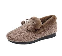 Winter Outside Wear Warm Padded Women's Shoes A Stirrup Cotton Shoes Fashionable Versatile Soybean Shoes Cool Shoes Women Teenagers, coffee, 5 UK