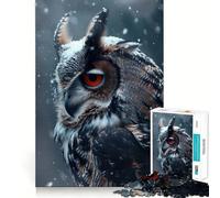 Winter Owl 1000-piece Jigsaw Puzzles Brain Training Fun Tight Interlock No Gaps Bonding Activity for Loved Ones (38x52cm)