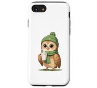 Winter Owl Holding a Warm Drink Illustration Case for iPhone SE (2020) / 7/8