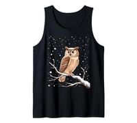 Winter Owl on Snowy Branch - Serene Forest Scene Tank Top