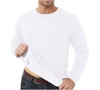 Winter Padded And Thickened Thermal Underwear Men's Large Size Can Be Worn Outside The Top Of The Large Size Foreign Trade Solid Color T Shirt Bottoming Shirt Colla Sweatshirt (White, XXXXXL)