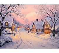 Winter Paint by Numbers for Adults, Snow Scene Painting by Number Canvas Kits Without Frame, Easy DIY Acrylic Painting for Kids Beginners, Home Wall Decor, Gifts for Women, 20x30 cm/8x12 inch-#132k