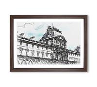 Winter Palace in St. Petersburg Russia in Abstract Framed Print | A2 Walnut Framed Wall Art | Ready to Hang | Abstract Cityscape Picture | Living Room Bedroom Lounge Office