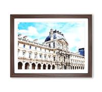Winter Palace In St. Petersburg Russia Painting Modern Art Framed Print | A2 Walnut Framed Wall Art | Ready to Hang | Modern Cityscape Picture | Living Room Bedroom Lounge Office