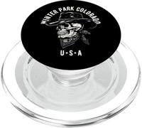Winter Park Colorado Cowboy Skull Distressed Design PopSockets PopGrip for MagSafe