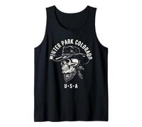 Winter Park Colorado Cowboy Skull Distressed Design Tank Top