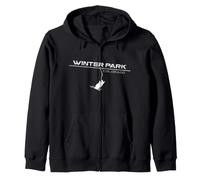 Winter Park Colorado SkiLift Graphic Vintage Zip Hoodie