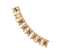Winter Party Decorations - Linen Snowflake Swallowtail Banner for Christmas Home Decor, Multi-Color Bunting Flag for Holiday Theme Party