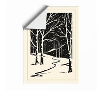 Winter Path Through Woodland Scandinavian Unframed Wall Art Print A2 (59.4×42cm), Wall Decor for Living Room, Bedroom, Office & Home, Art Gift
