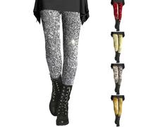 Winter Patterned Leggings For Women Uk Silver Sequin Trousers For Women Uk Sweatpants Tailored Sparkly Sequin Joggers Stretch Skinny Bottoms Shiny Elasticated Waist Yoga Pants Glitter Bling Ing