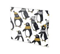 Winter Penguin Acrylic Cutting Board with Counter Lip Non-Slip Cutting Plate for Kitchen Countertop