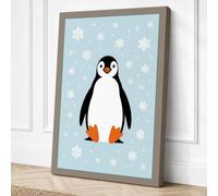 Winter Penguin Modern Canvas Wall Art Print 18x12 Inch (46 x 30 cm)
