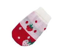 Winter pet clothing, warm pullover sweater, stylish for cats and dogs, economical, easy to clean, suitable for everyday wear(Red strawberry,S)